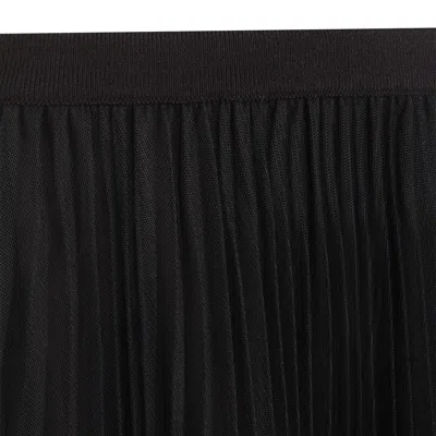 Fabiana Filippi Sheer Midi Skirt Pleats Elastic Waistband In Black