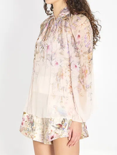 Zimmermann Billow Rebellion Blouse In Multi