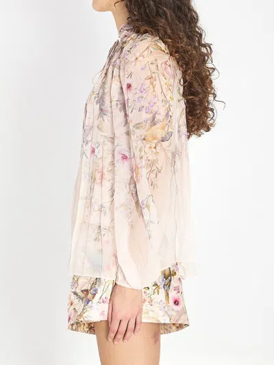 Zimmermann Billow Rebellion Blouse In Multi