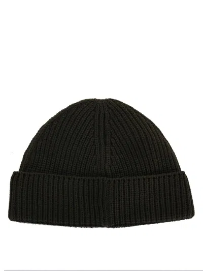 C.p. Company Ribbed Wool Hat In Green