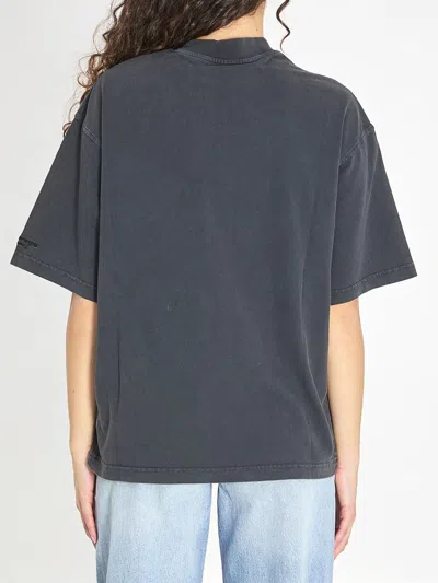 Alexander Wang Oversized Plain Knit Short-sleeved T-shirt With Lighter Pattern In Multi