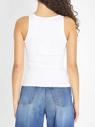 Alaïa Cotton Tank Top With Pleats In White