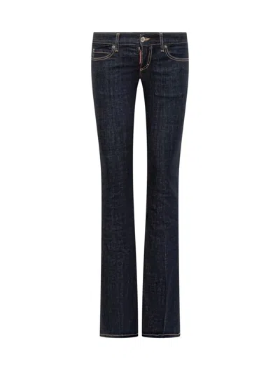 Dsquared2 Jeans Bootcut Denim Dark Blue In Black