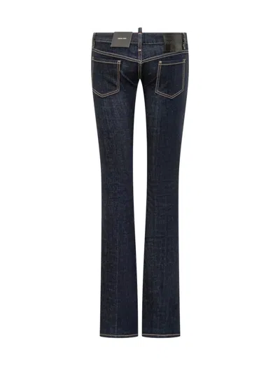 Dsquared2 Jeans Bootcut Denim Dark Blue In Black