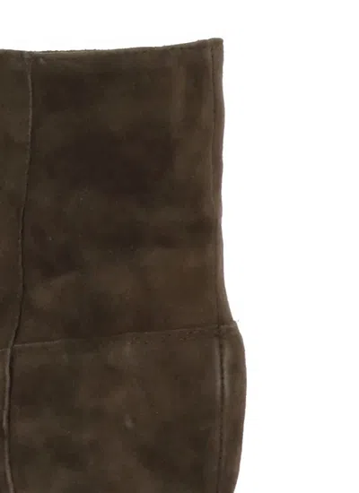 Julie Dee Suede Leather Ankle Boots In Brown