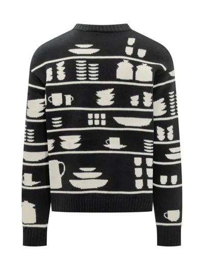 Jw Anderson Black Sweater With Graphic Print J.w Anderson In Black
