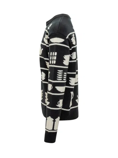 Jw Anderson Black Sweater With Graphic Print J.w Anderson In Black