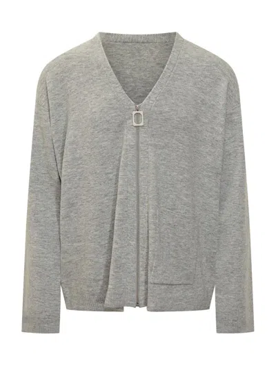 Jw Anderson Cardigan With Zip J.w Anderson In Gray