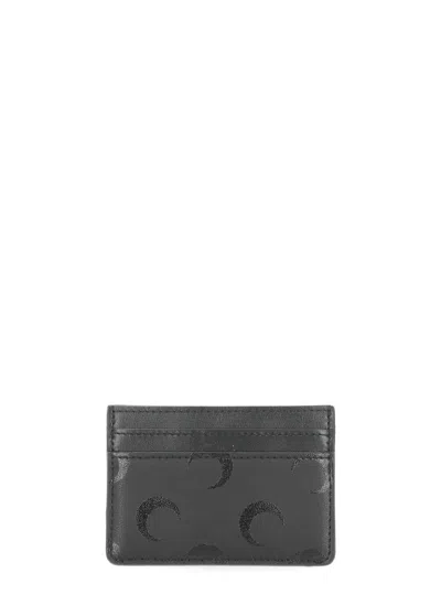 Marine Serre Moon Canvas Card Holder In Black