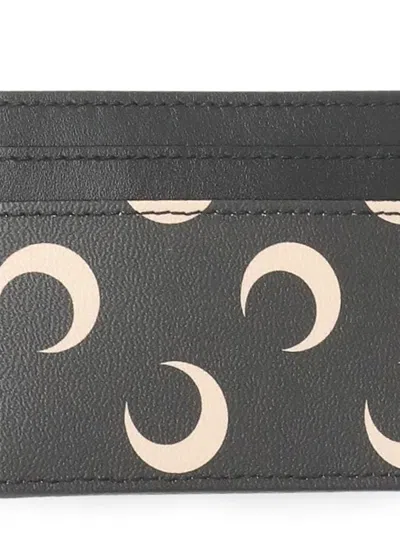 Marine Serre Moon Canvas Card Holder In Black