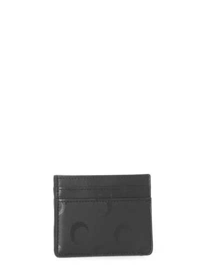 Marine Serre Moon Canvas Card Holder In Black