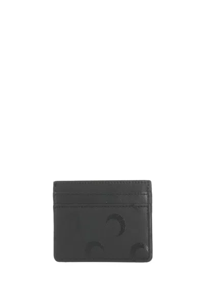 Marine Serre Moon Canvas Card Holder In Black