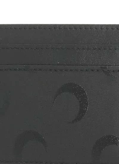 Marine Serre Moon Canvas Card Holder In Black