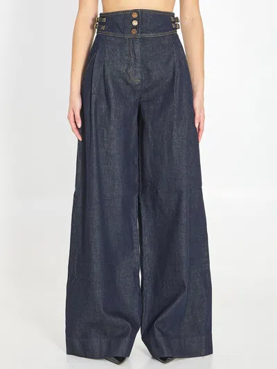 Zimmermann Rebellion High-rise Wide-leg Jeans In Blue