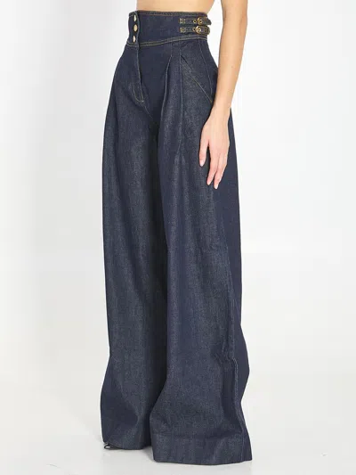 Zimmermann Rebellion High-rise Wide-leg Jeans In Blue