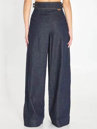 Zimmermann Rebellion High-rise Wide-leg Jeans In Blue