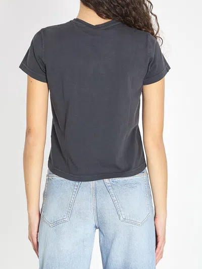 Alexander Wang T-shirt With Logo And Rhinestones In Blue