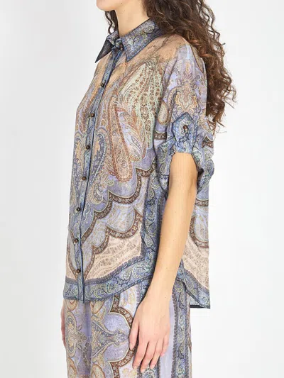 Zimmermann Shirt Wanderlust Short Sleeve In Multi