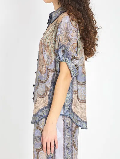 Zimmermann Shirt Wanderlust Short Sleeve In Multi