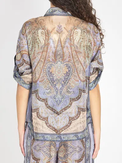 Zimmermann Shirt Wanderlust Short Sleeve In Multi