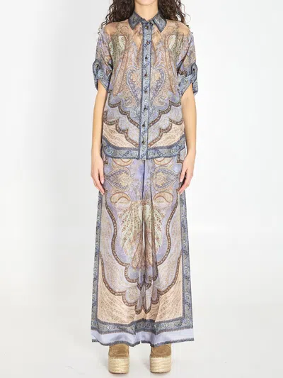 Zimmermann Shirt Wanderlust Short Sleeve In Multi