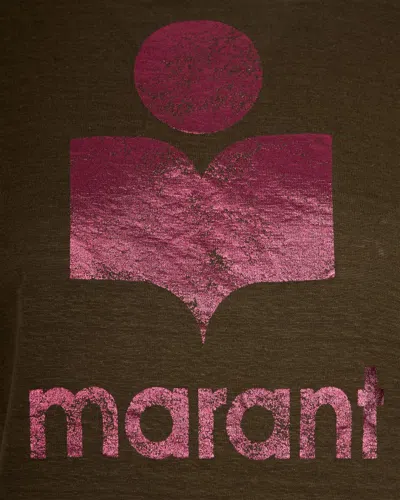 Isabel Marant Étoile Zewel Logo Printed Crewneck T-shirt In Brown