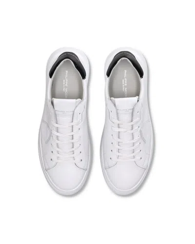 Philippe Model Temple Low Sneakers In White Leather In White