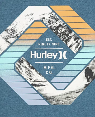 Hurley Boys 8-20 Alpha-fill Crewneck T-shirt In Blue