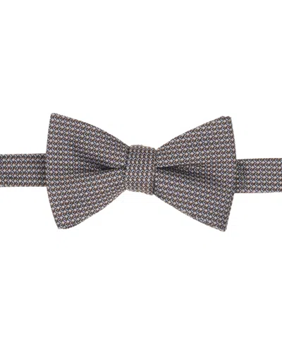 Alfani Men's Mini-pattern Bow Tie & Solid Pocket Square Set, Exclusively At Macy's In Brown