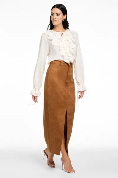 Toccin Pos - Tobi Exaggerated Ruffle Blouse In White