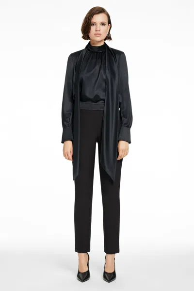 Toccin Veronica Long Sleeve Pussy-bow Blouse In White