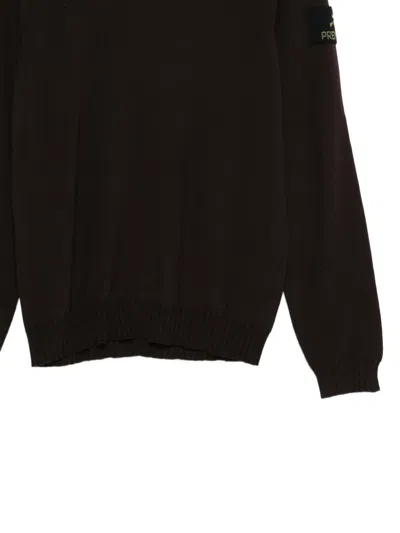 Premiata Logo-patch Crew-neck Sweater In Brown