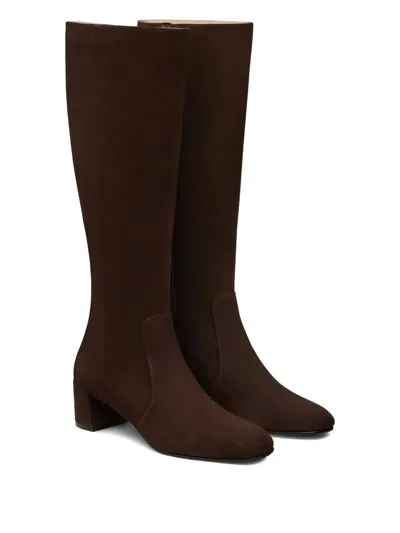 Stuart Weitzman Maeve Zip Boots In Brown