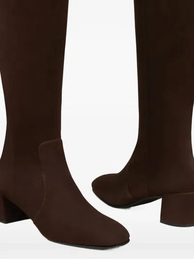 Stuart Weitzman Maeve Zip Boots In Brown
