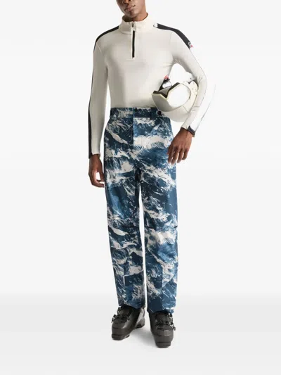 Fusalp Brakonz Adjustable Mountain-print Ski Bottoms In Blue