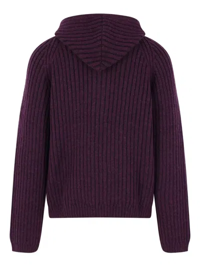 Our Legacy Long-sleeved Zip-up Cardigan In Purple