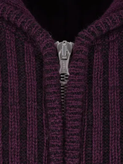 Our Legacy Long-sleeved Zip-up Cardigan In Purple