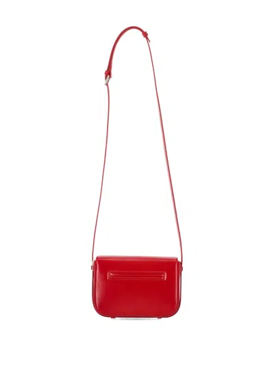 Stand Oil Flap Crossbody Bag In Red