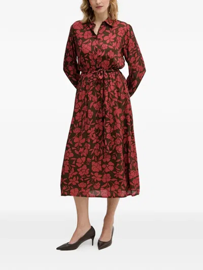 Benetton Floral-pattern Midi Dress In Multi