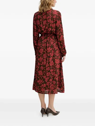 Benetton Floral-pattern Midi Dress In Multi