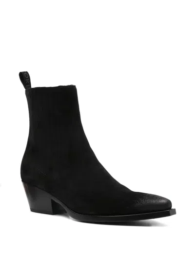Sartore Pointed-toe Boots In Black