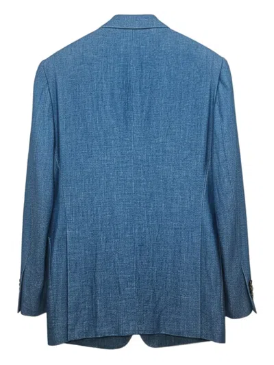 Tom Ford Button Single-breasted Blazer In Blue