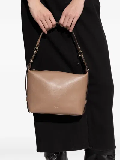 Furla Chain Detail Tote Bag In Brown