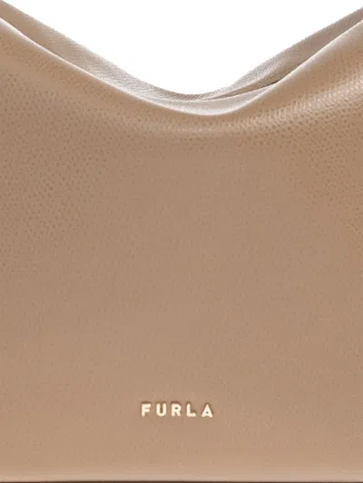 Furla Chain Detail Tote Bag In Brown