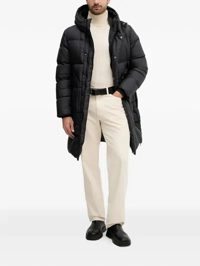 Bomboogie Monaca Hooded Puffer Coat In Black