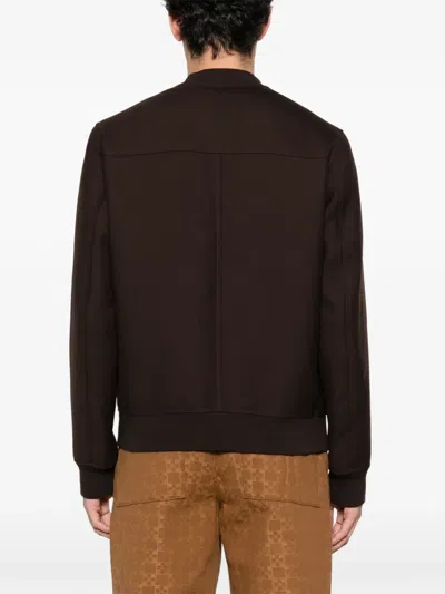 Sandro Double-faced Bomber Jacket In Brown