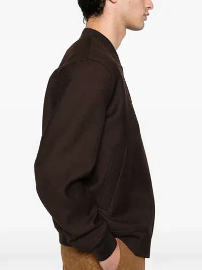 Sandro Double-faced Bomber Jacket In Brown