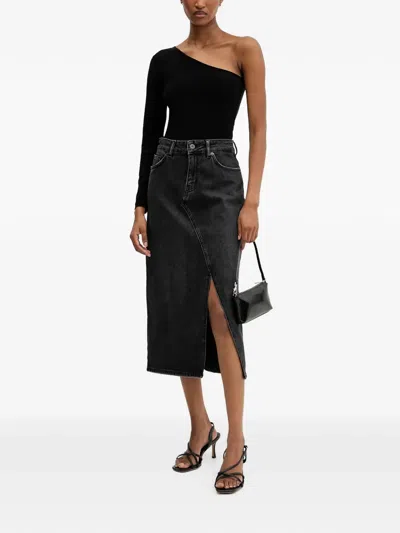 Hugo Boss Goja Belt-loop Midi Skirt In Black
