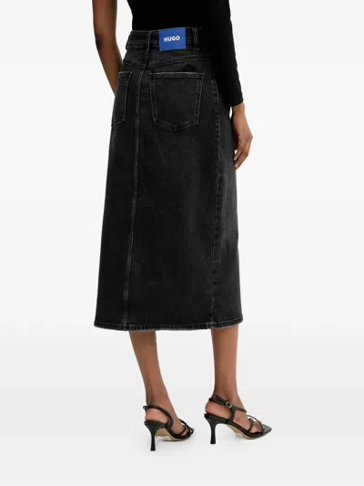 Hugo Boss Goja Belt-loop Midi Skirt In Black