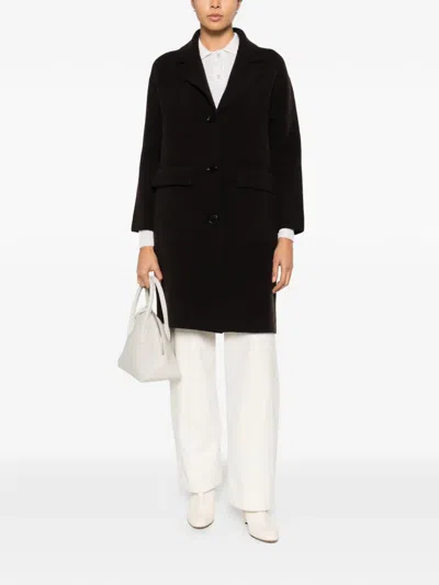 Lebor Gabala Button-fastening Coat In Black